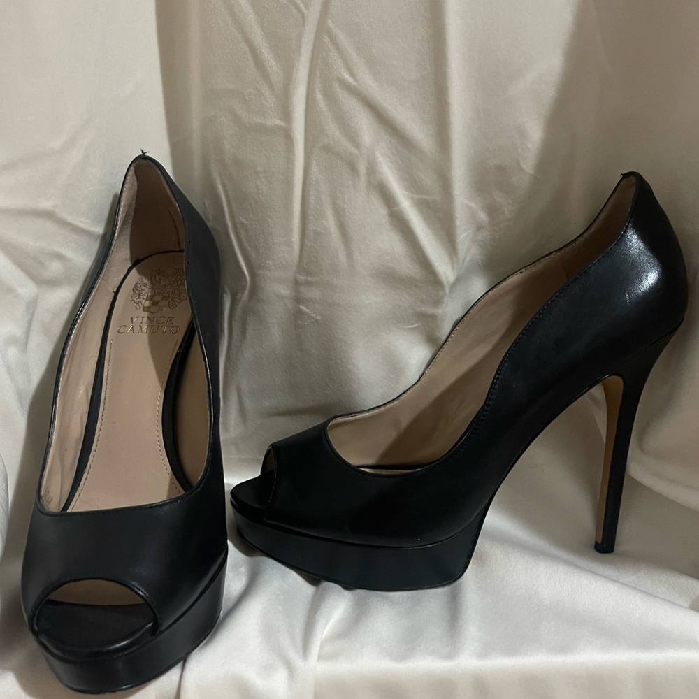 Scalloped, peep-toe Vince Camuto heels